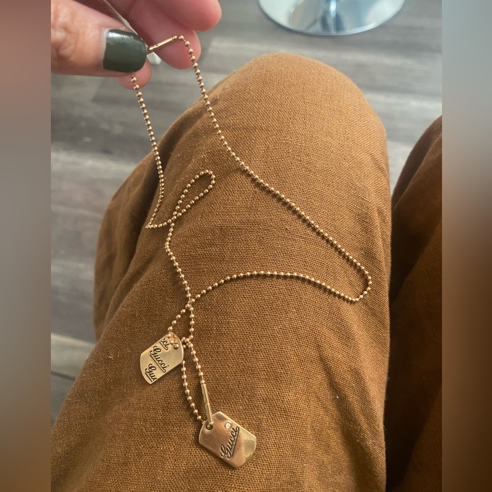 Gucci 18k dog tag pendant 2 of them no necklace